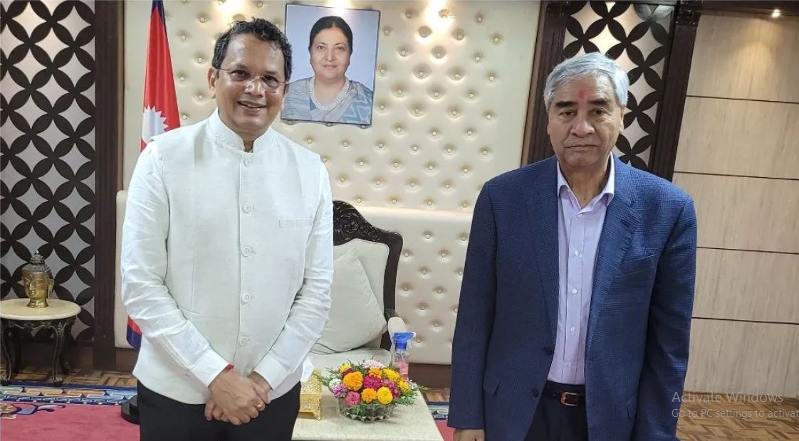 प्रधानमन्त्री देउवासँग भाजपाका विदेश विभाग प्रमुखको भेट